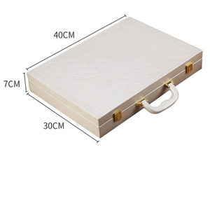 Caja de cuero PU de MDF para muestras de Perfume, caja vacía de regalo de fragancia con mango de Metal