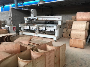 Gantry CNC Machining <strong>Center</strong> <strong>4</strong> Axis with 180 Degree a Axis Rotation for Wooden Veneer Chair Back Production Milling Machine - Product Image 4