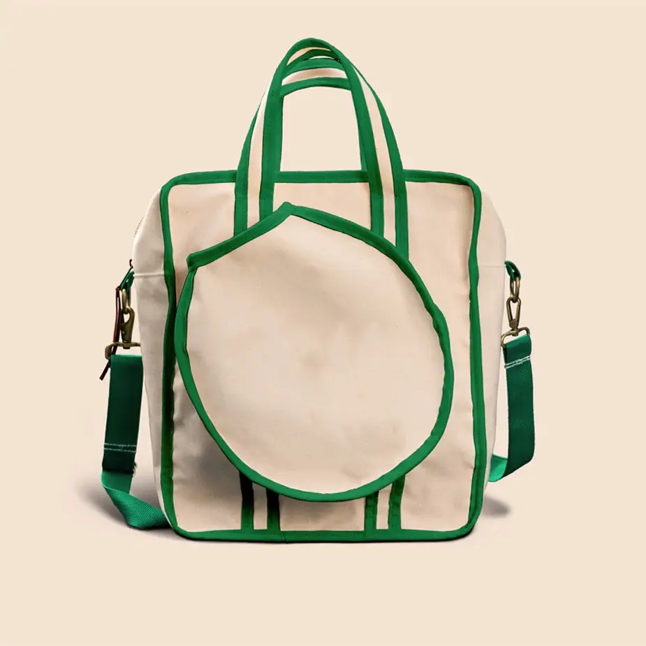 Women Premium Pickleba Bag Men Tennis Tote Bag Reversible Pickleball Paddle Kit Cotton Canvas Tennis Rackets Bags