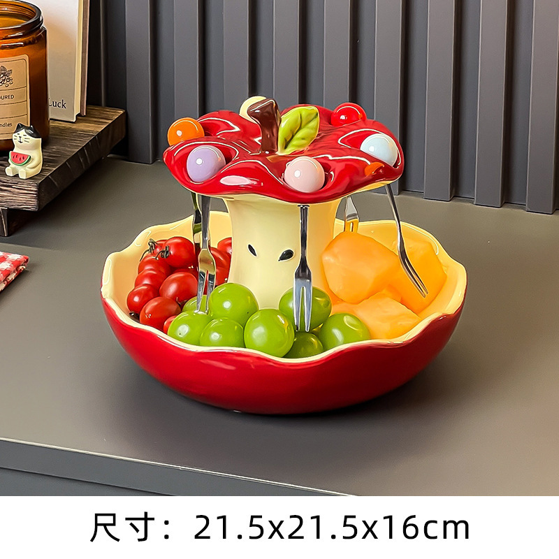 Set di 6 forchette da frutta rosse