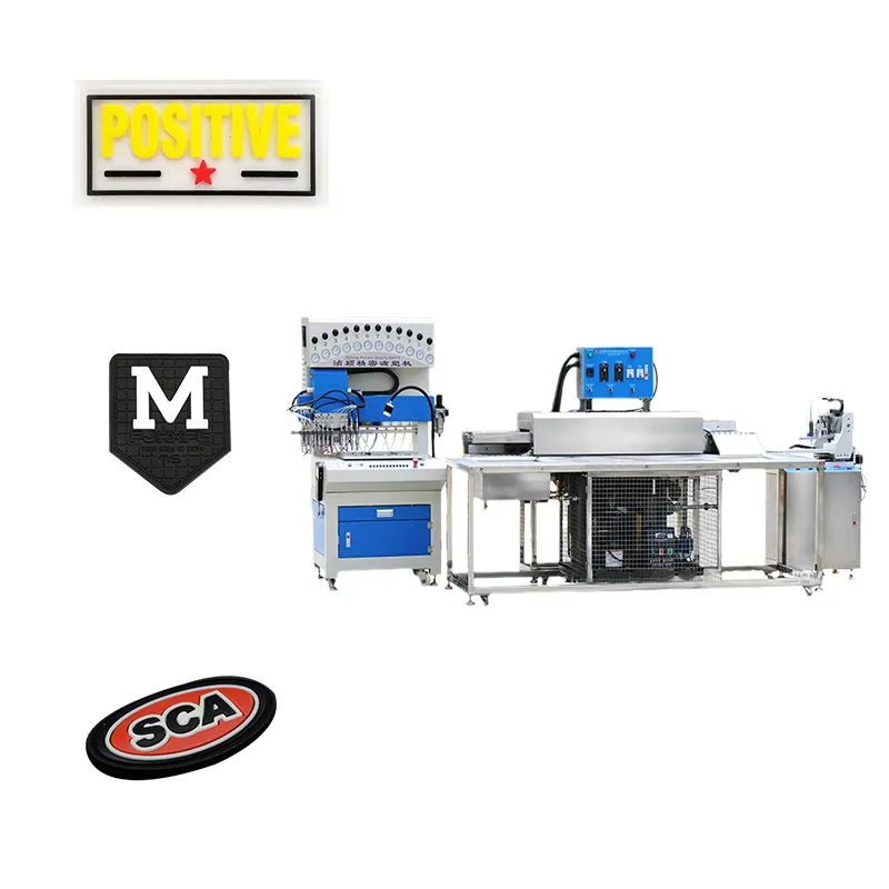 Çin üretici pvc yama yapma makinesi dağıtım üretim hattı için etiket ve ayakkabı taban terlik üst yapma
