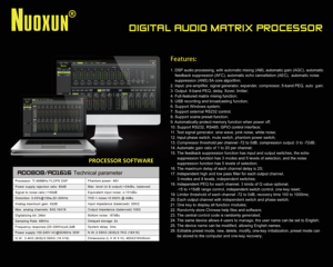 8 ingresso 8 uscita Mixer automatico matrice Mixer DSP processore Audio per sala conferenze