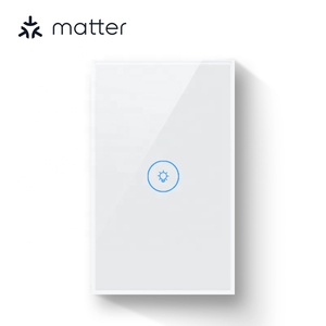 米国標準WiFiマターライトスイッチガラスタッチ1/2/3ギャングタイミングスイッチ白黒ライト最大電流10A最大電圧240V - Product Image 1