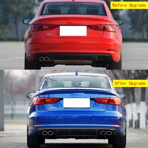 Araba aksesuarları <span class=keywords><strong>A3</strong></span> yükseltilmiş S3 vücut kitleri ön tampon grille farlar yan etek vücut kiti için Audi 2013-2016