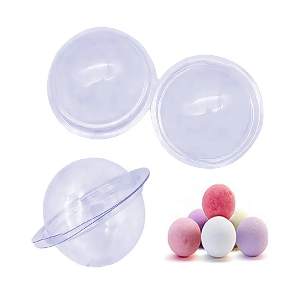Заводская OEM Бомба для ванны, пластиковая игрушечная шариковая упаковка, круглые прозрачные пластиковые соляные Бомбочки для ванны, форма раскладушка