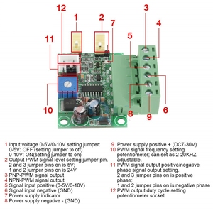 DC 0-5V/0-10V bis 0-100% Analoge in gangs spannung zum PWM-Signal generator SPS-AD-Wandler modul PNP-PWM/NPN-PWM 5V 24V Pegel ausgang - Product Image 6