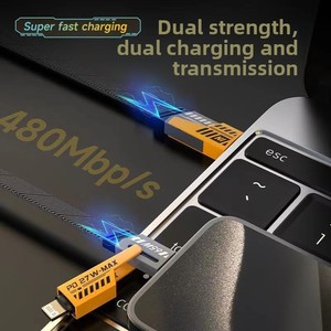 สายดาต้ามัลติฟังก์ชั่น4-in-1 65W สำหรับ Huawei Type-C PD27W ชาร์จเร็วแบบสากลสำหรับชาร์จแอปเปิ้ลแจ็คเก็ตไนล่อนถักเปีย - Product Image 3