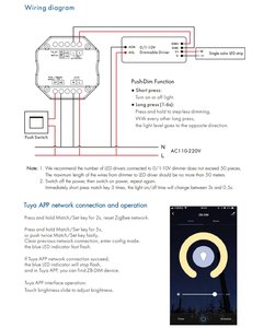 L1(WZ) 100-240VAC 0/1-10V ZigBee y RF Push Dimmer Switch Luces LED ZigBee Tuya Controlador RF - Product Image 4