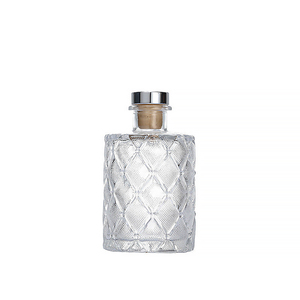 Coluna Romana Redonda 250ml Clear Glass Reed Difusão Garrafa Com Cortiça