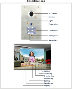 7&quot; Wifi Monitor and Fingerprint Unlocking Panel with Wide View Angle 170 for 2-wire BUS WIFI <strong>Building</strong> Video <strong>Intercom</strong> <strong>System</strong> - Product Image 6