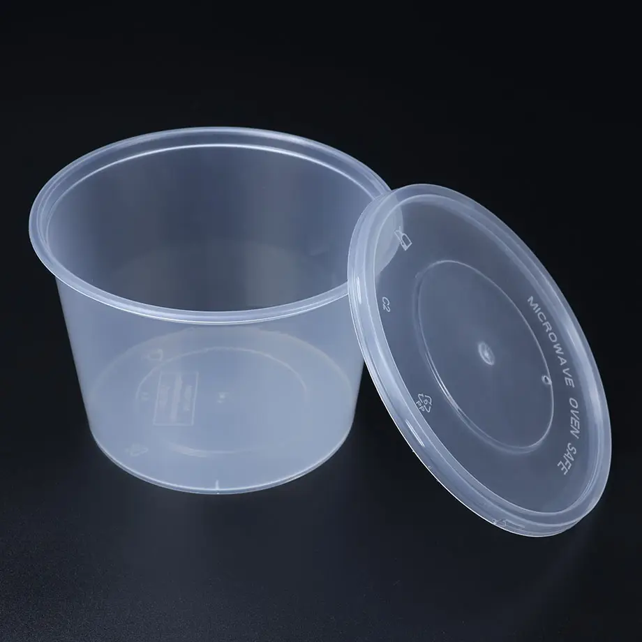 Récipient de soupe en plastique PP sans BPA tasse avec couvercle clair rond jetable 280ml/ 10oz stockage CLASSIC 5 pouces de qualité alimentaire PP matériel