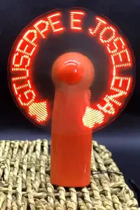 Mini ventilador de luz LED con batería, logotipo personalizado y mensaje personalizado LED preestablecido, ventilador LED de mano eléctrico - Product Image 6