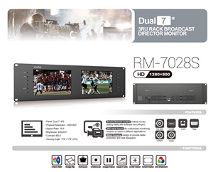 Lilliput Dual 3G SDI for HDMI <strong>Input</strong> out 7 Inch Screen Rackmount <strong>Monitor</strong> for Broadcasting Applications 3RU Size - Product Image 4