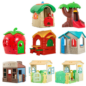 Nhựa chơi nhà cho trẻ em trẻ em nhựa <span class=keywords><strong>Playhouse</strong></span> và trượt Đồ chơi trong nhà chơi lâu đài PE chơi nhà búp bê với Slide - Product Image 4