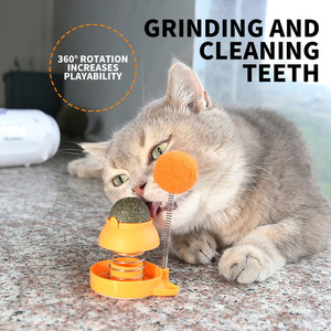 Nuevo diseño de juguetes para mascotas para gatos, juguetes deportivos interactivos con doble Bola de resorte giratoria para masticar bolas de hierba gatera, juguete para gatos - Product Image 3