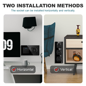 Wall Mounted Module With European Style Black Touch Glass Panel, Power TV Socket Switch Button <strong>Function</strong> Can Be Freely Combined