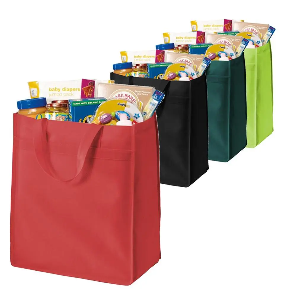 Sacos de promoção de presente de lembrança, sacos reutilizáveis de compras personalizadas sem tecido com logos no saco tecido