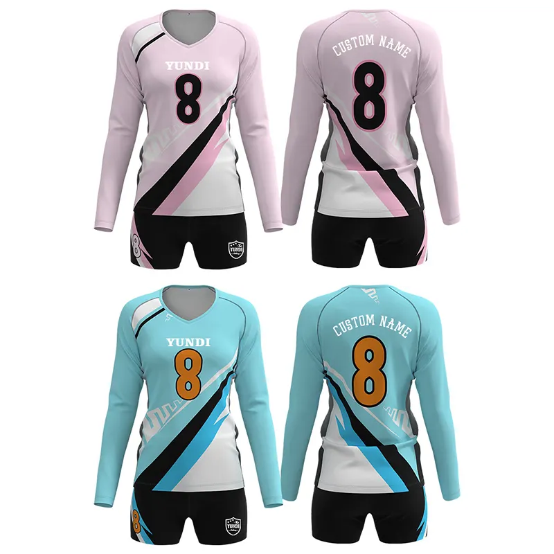 Logotipo personalizado uniformes bordado voleibol jerseys diseño uniforme voleibol Jersey mujeres