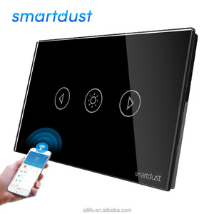 Smartdust USスタンダードWiFiスマートタッチカーテンパネルAlexa音声リモコン3ウェイ耐久110V家庭用トゥヤスマート経由 - Product Image 1
