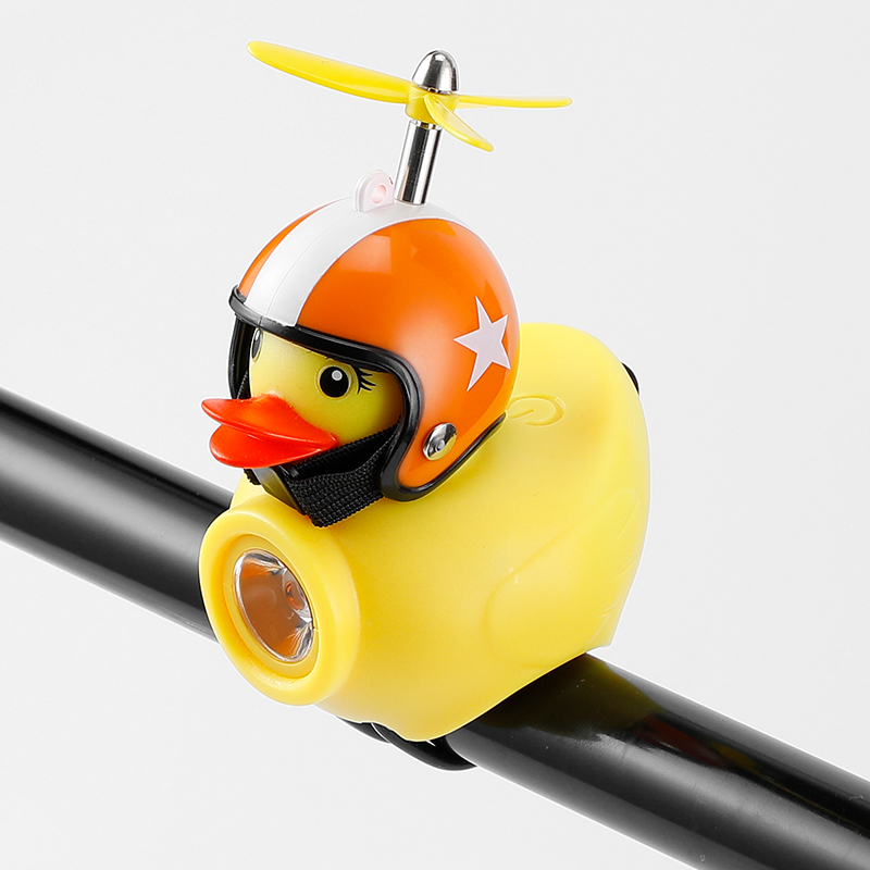Casque Lumineux Canard Jaune + Étoile (Orange)