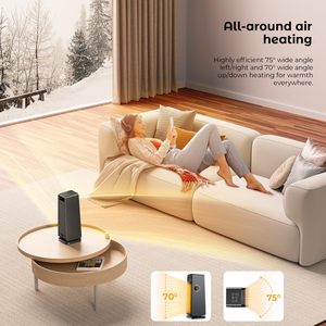 Termostato automatico 1500W PTC riscaldatore in ceramica 12 ore <span class=keywords><strong>Timer</strong></span> riscaldamento ambiente oscillazione spazio digitale riscaldatore elettrico torre