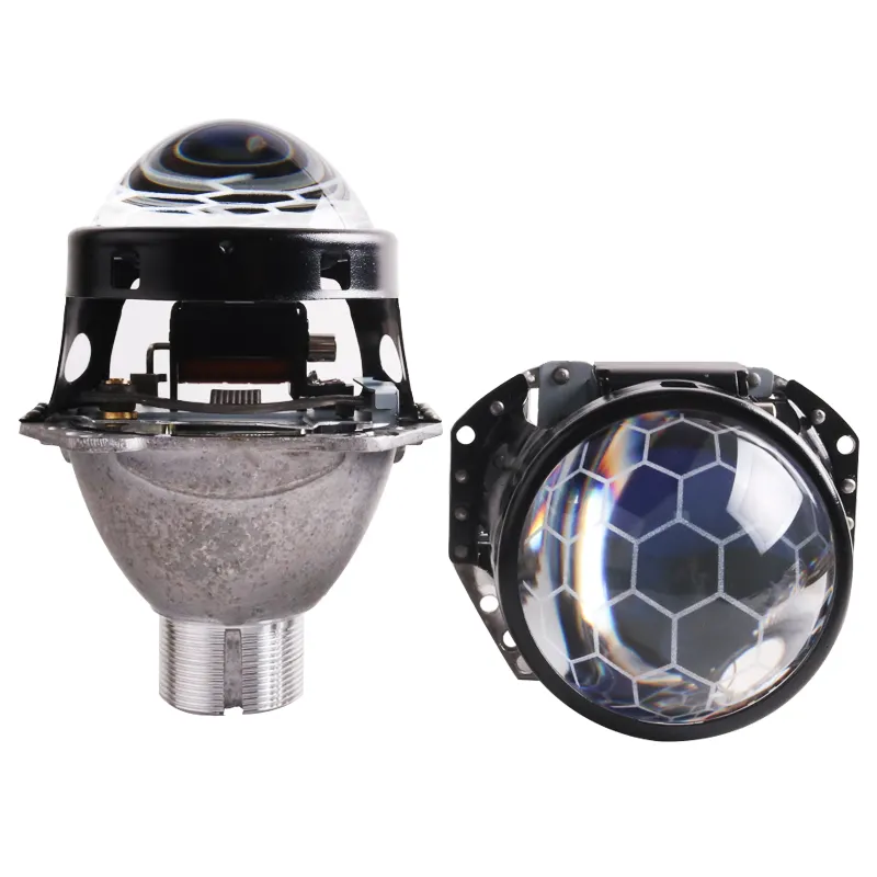 Bi Xenon HID Lensa Proyektor MINI 3 Inci He-Lla H4 Lampu Mobil Sarang Lebah 12V 24V Mendukung Lensa HID Xenon Dalam Sistem Pencahayaan Otomatis