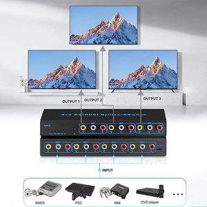 RCA <strong>AV</strong> <strong>Splitter</strong> Switch 4 in 3 Out RCA Switcher Box Video L/R Stereo Audio <strong>AV</strong> Selector Box 4X3 Composite Switcher - Product Image 6
