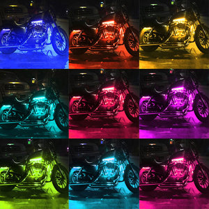 12 adet Underglow RGB LED şerit ışık kiti DC 12V 2 kırmızı yanıp sönen fren lambası stilleri motosiklet arabaları atv UTV - Product Image 2
