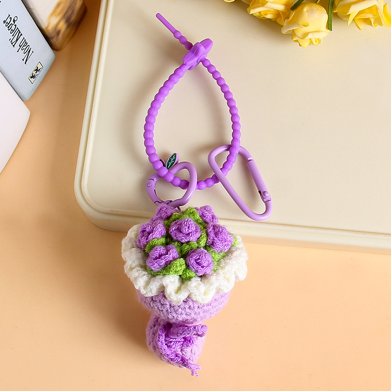 Porte-clés rose violette