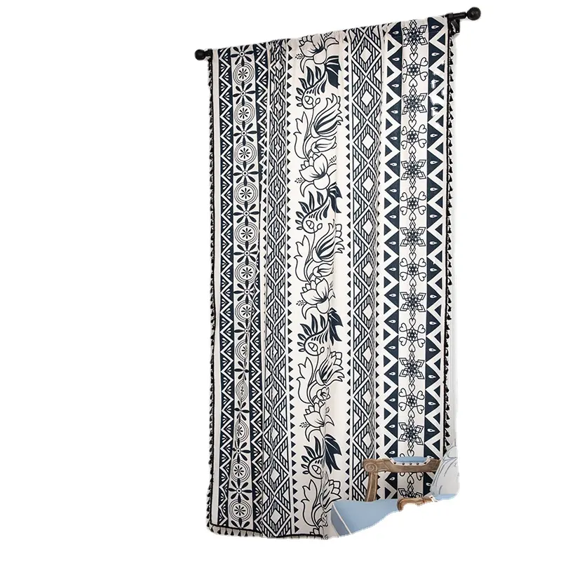 Bohemian Styles Farmhouse Semi-Shading Polyester Bedroom curtain bedding set