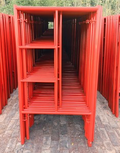 Andamio de portal de acero ligero de diseño europeo moderno Andamio de escalera galvanizado móvil de dos capas para talleres - Product Image 5