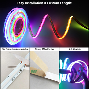 WS2811 RGB Cob发光二极管条彩色Dmx数字像素12V 24V 480-896发光二极管Rgbic可寻址家庭活动发光二极管条灯 - Product Image 3