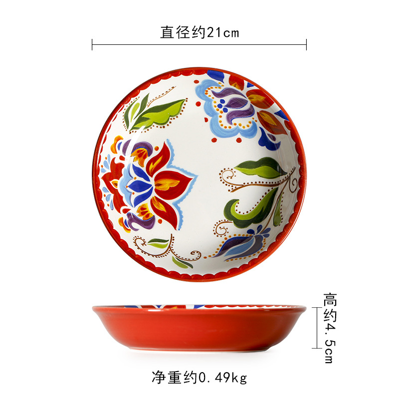 Assiette creuse fleurie (21cm) j-421