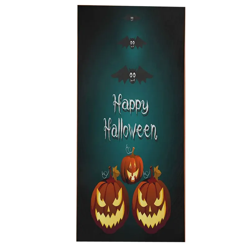 Joyeux Halloween série décoration de maison vivant PE couverture de porte de citrouille effrayante