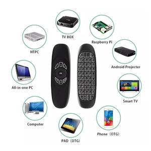 Auf lager C120 hintergrundbeleuchtete Air Mouse 2.4G kabellos wiederaufladbar 7 Farben Mini Tastatur universelle Fernbedienung für Android TV BOX - Product Image 4