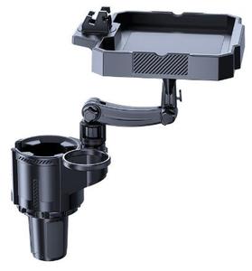 アップグレードバージョン4 in 1引き込み式ベースカーフォンホルダーコーヒーカップカーフォンマウント360 ° 回転調整可能フードトレイ付き - Product Image 1