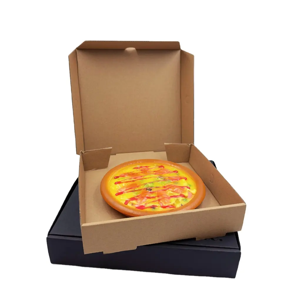 Toptan 8 10 12 16 inç kullanımlık Pizza karton özel baskılı oluklu kağıt ambalaj ucuz Pizza kutusu