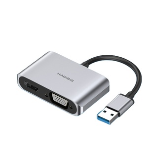 Hagibis <strong>USB</strong> 3.0 to <strong>HDMI</strong>-compatible <strong>VGA</strong> Adapter 1080P Multi-Display 2in1 <strong>USB</strong> to <strong>HDMI</strong>-compatible Converter for Windows 7/8/10 OS - Product Image 1