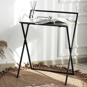 Escritorio de ordenador de oficina en casa de Metal ajustable moderno mesa de estudio plegable pequeña para escritura lectura fácil instalación estudiante gratis - Product Image 2