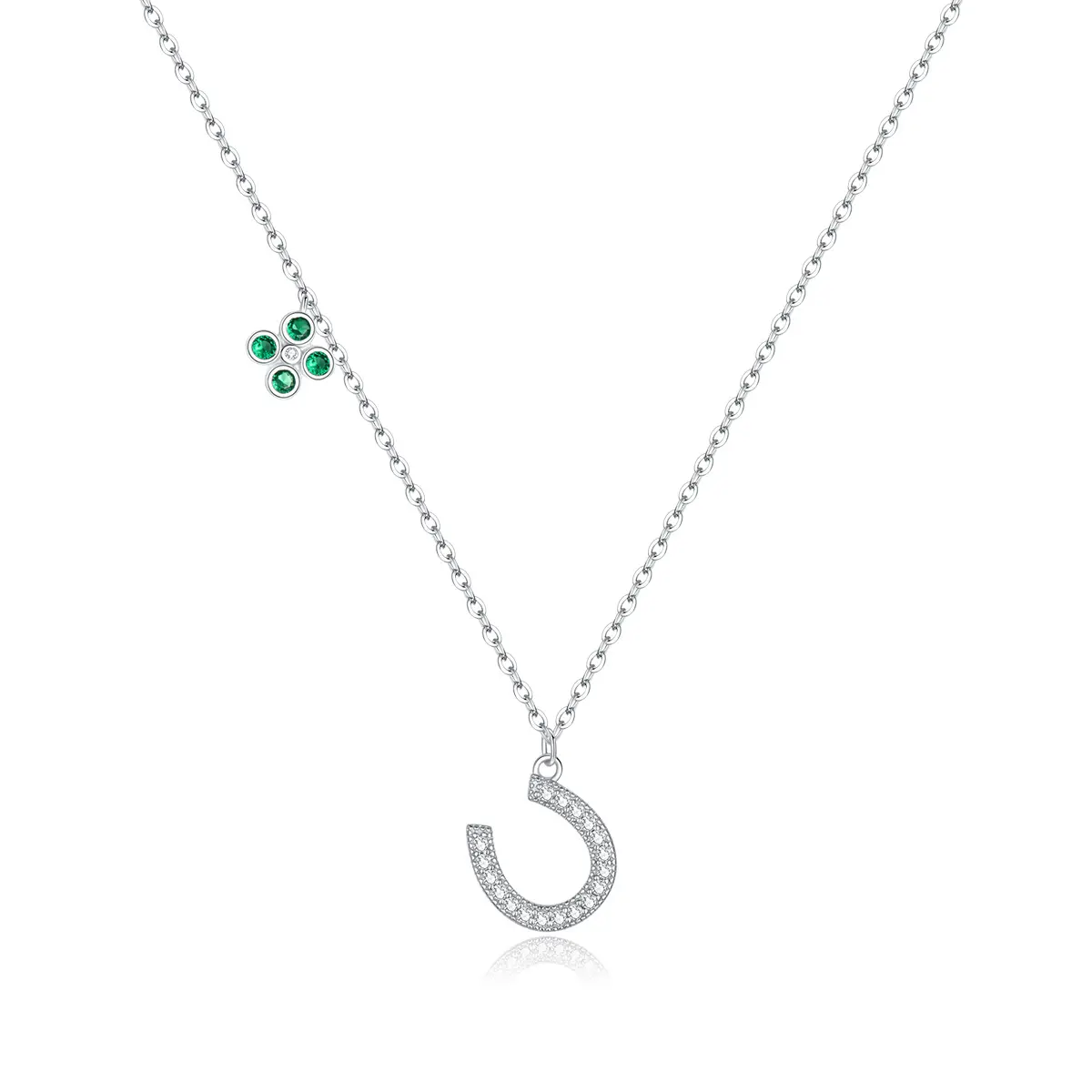 Nuovo S925 collana in argento per le donne fortunato a ferro di cavallo platino placcato semplice collana di modo accessori