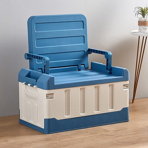 Sesame Durable Material Foldable Storage Box With Seat Back Outdoor Traveling Collapsible Container With Backrest Chair Box 2in1 - Product Image 3