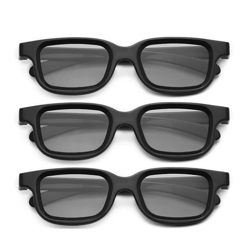 2023 nuovi prodotti occhiali 3D usa e getta per cinema occhiali 3D passivi lenti con montatura nera angolo dell'obiettivo sinistro 135 destro 45