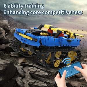 Auto acrobatica da corsa fuoristrada per bambini con programmazione di APP assemblata giocattolo tracciato incluso telecomando - Product Image 5