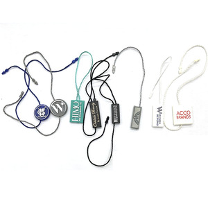<strong>High</strong> <strong>Quality</strong> Custom Clear Embossed Name Logo Labels Plastic Swing Hang Tags Seal <strong>String</strong> for Luggage Watch - Product Image 2