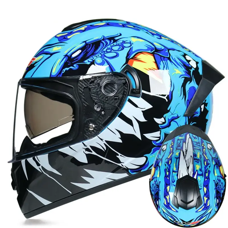 Custom LOGO And Decal New Double Lens Motorcycle Helmet Off Road Bike Motocicleta Casco Motocross Protective Safe Crash Helmet
