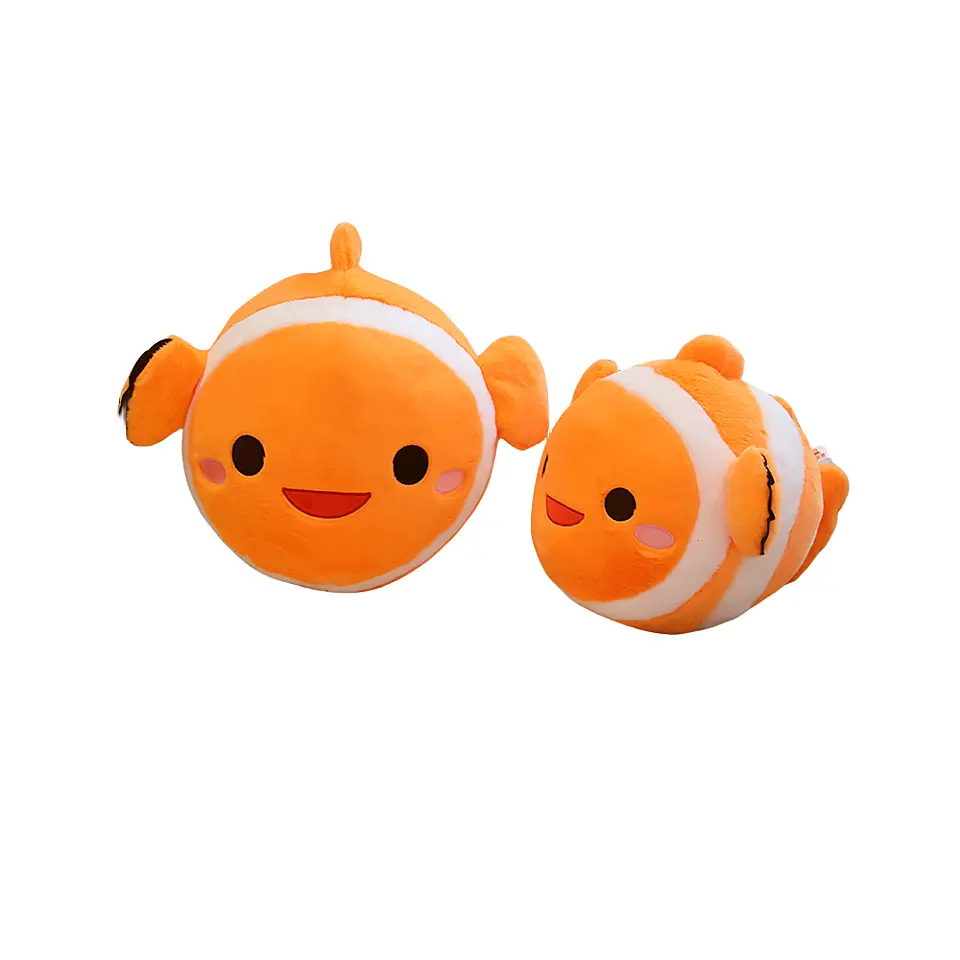 Fábrica Hand Make Super Soft Cute Clown Fish Gold Fish Juguetes para niños rellenos