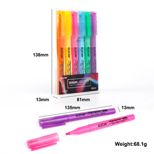 Gxin-Juego de rotuladores personalizados para dibujo de niños, punta de cincel multicolor con clip, rotulador fluorescente - Product Image 6