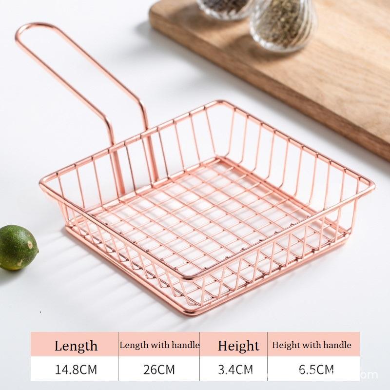 ตะกร้าสี่เหลี่ยมสีโรสโกลด์