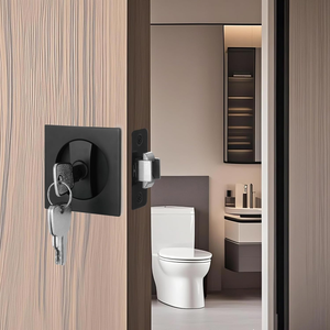 Bền chống gỉ dễ dàng cài đặt <span class=keywords><strong>Key</strong></span> mở khóa vuông Kẽm hợp kim trượt Bifold Pocket Door <span class=keywords><strong>Lock</strong></span> phần cứng riêng tư kéo xử lý - Product Image 5