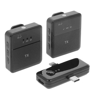 Nuevo Clip inalámbrico con cancelación de ruido en vivo Grabación Lavalier 2,4 Ghz Micrófono de solapa Lavalier Micrófono para teléfono inteligente USB Tipo-c